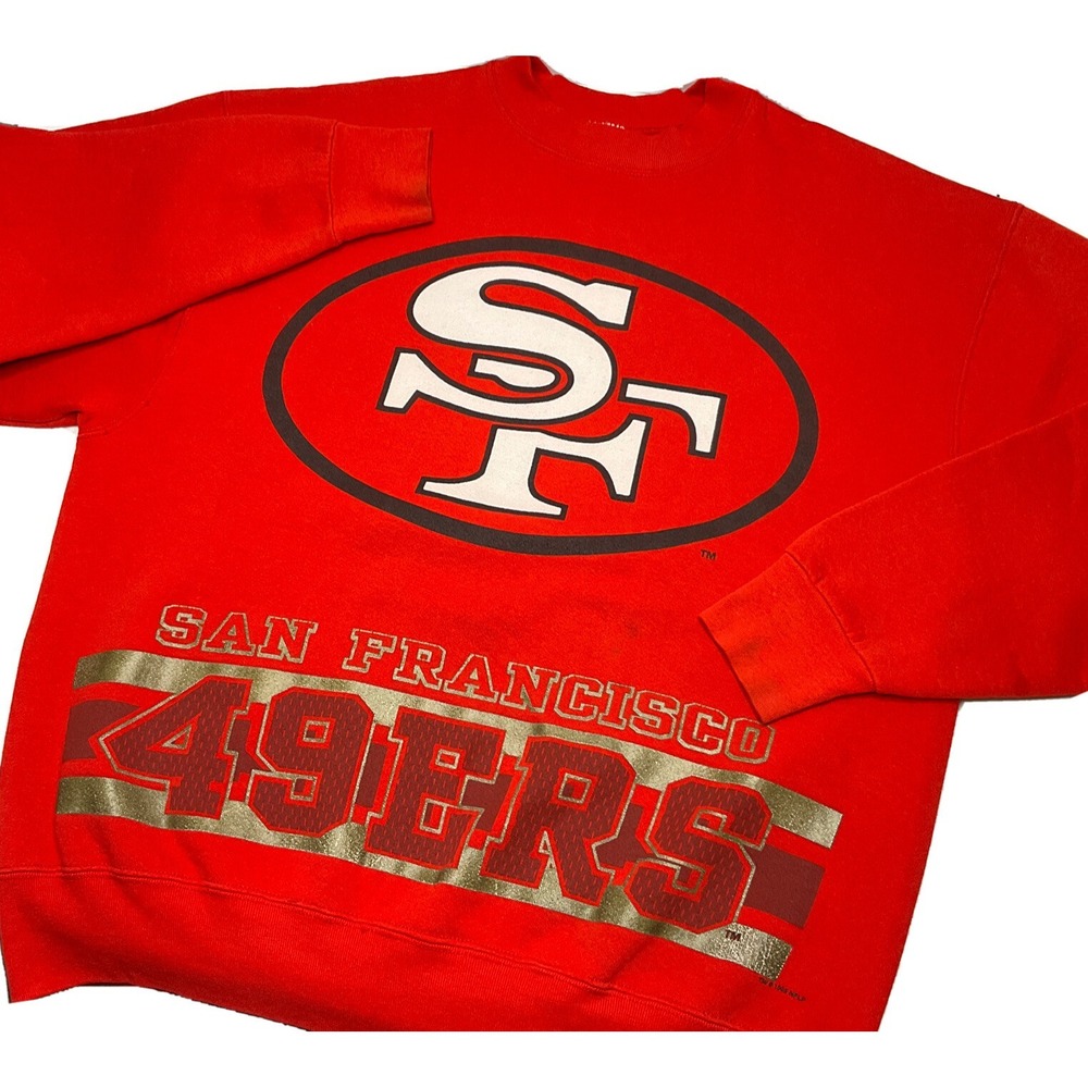 Vintage San Francisco 49ers Sweatshirt 90s Salem Sportswear Double Sided XL USA - Picture 2 of 9